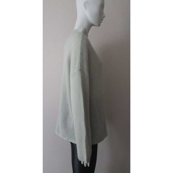 Eileen Fisher Italian Cashmere Funnel Neck Box-Top Mist Size Medium - Picture 5 of 11